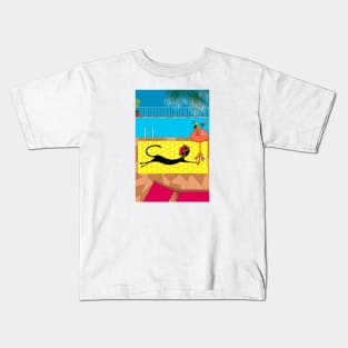 Frederica in the pool Kids T-Shirt